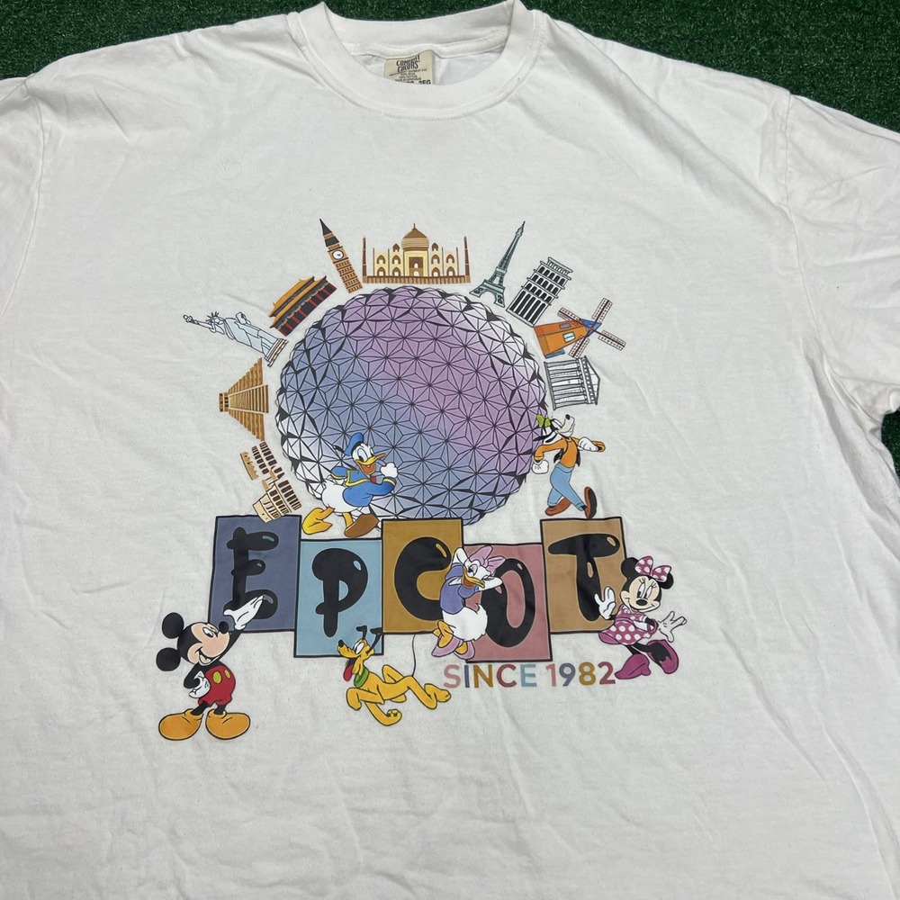 Disney Mickey & Friends Epcot‎ International Festival White T-Shirt Mens 2XL